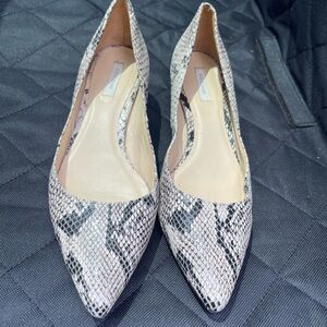 Cole Haan Grand Os Snakeskin Pointy Toe Wedge Heels